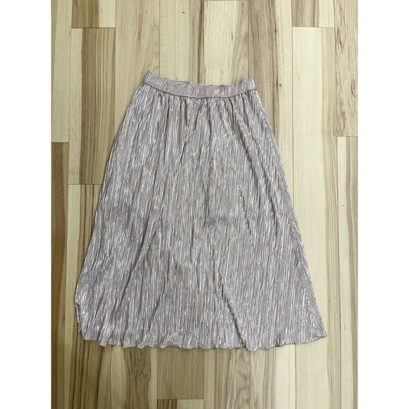 Abercrombie & Fitch NWT Gold Textured Midi Skirt XS Front Slit NEW - Picture 4 of 4